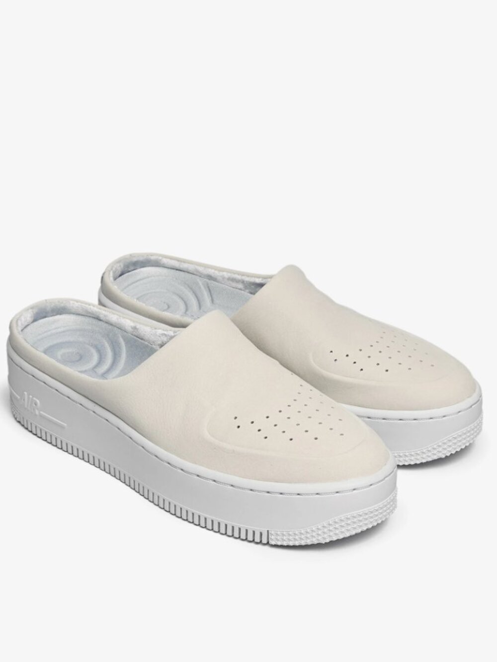 Nike Women's White Air Force 1 Lover Leather Platform Slip-On Slide Sandal Sz 8